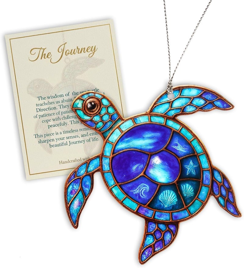 NELXI Sea Turtle Gifts for Women, Gifts for Turtle Lovers Ocean Inspired Ornament Featuring Vibrant Coastal Artwork Meaningful Keepsake Mother’s Day Birthday Beach Home Décor Spiritual Journey Accent - Image 1